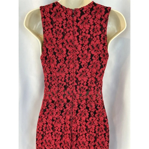 Alexia Admor Red Lace Flounce Midi Dress $265 - Picture 7 of 8